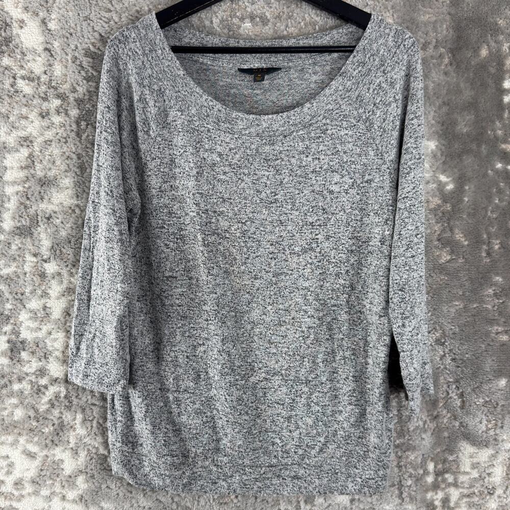 Mix 41 Hawthorn Size M Minimalist Scoop Neck Top Gray Long Sleeve‎ Stretch